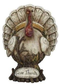 Pack of 3 Harvest Collection "Give Thanks" Turkey Thanksgiving Figures 7.5"   Holiday Figurines