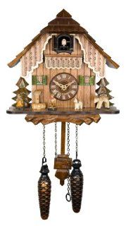 Adolf Herr Quartz Cuckoo Clock   Black Forest House AH 19 QM  