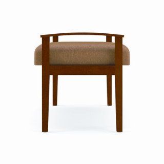 Amherst Two Seat Bench Frame Finish Mahogany, Fabric Axis   Grove  Reception Room Chairs 