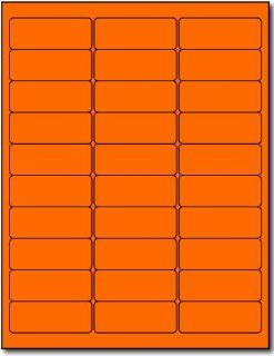 3, 000 Compulabel® 311207 Fluorescent Neon Orange Labels 1" x 2 5/8"  Address Labels 