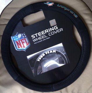 Miami Dolphins NEW LOGO Poly Suede Mesh Steering Wheel Cover NFL Football Automotive