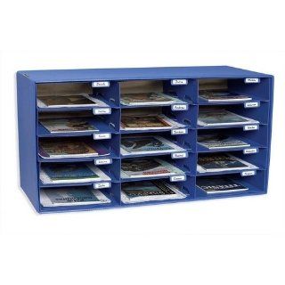 Pacon Corporation Mail Box, 15 Slots, 12 1/2"X10"X3", Blue [Kitchen] 