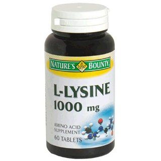 Nature's Bounty L Lysine, 1000mg, 60 Tablets Health & Personal Care