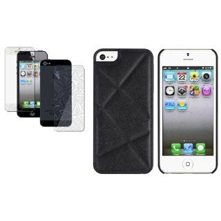 CommonByte 3D Bling Protector+HQ Black Checker PU Leather Case For New iPhone 5 Xmas Gift Cell Phones & Accessories