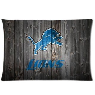 Detroit Lions Pillow Case   One Side, 20x30 inch Wood Look NFL Detroit Lions Pillowcase Rectangle Pillow Covers  