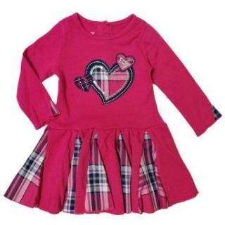 Nannette Baby Girls 12 24 Months Plaid Hearts Ponti Dress (12 Months) Clothing