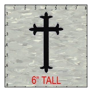 Fancy Cross Embroidered Iron On Applique Gothic Patch FD 6 INCH