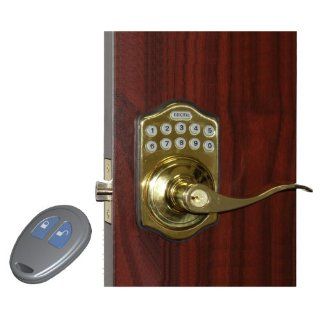 Lockey E 985SN R Electronic Keypad Lever Handleset, Remote Control Capable, 6 User Codes and LED, Satin Nickel   Door Levers  