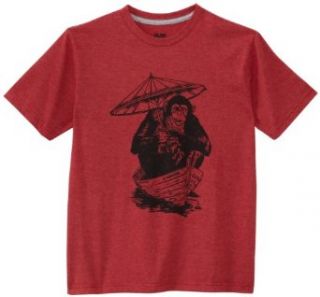 Quiksilver Boys 8 20 Out To Sea Tee, Red Heather, Small Clothing