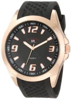 U.S. Polo Assn. Sport Men's US9122 Black Textured Strap Analog Watch Watches