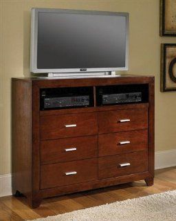 TV Dresser Stand with Chrome Handles in Cherry Finish   Living Room Furniture Sets
