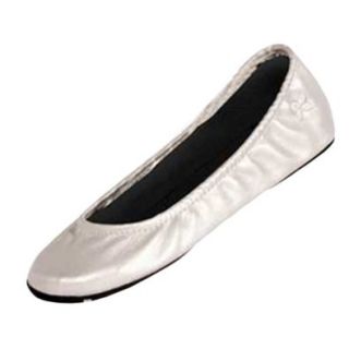 Butterfly Twists Solid Silver Folding Ballerina Slip On Flats Size X Large Shoes