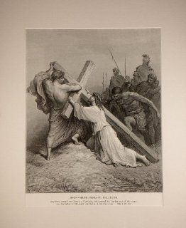 Gustave Dore   Jesus Falling Beneath the Cross Lithograph Print  