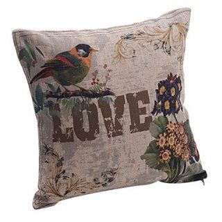 Country Floral Cotton/Linen Decorative Pillow Cover   Childrens Pillowcases