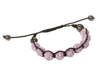 Lovers2009 Purple Resin Handwoven Shamballa Bracelet Bead Charms Jewelry