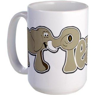  Love, Elephant and Peace Large Mug Large Mug   Standard Kitchen & Dining