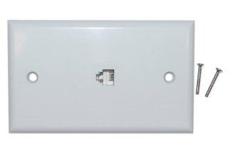 Cable Wholesale Telephone Wall Plate,RJ11, 4C White Smooth Computers & Accessories
