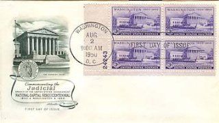 United States First Day Cover Sesquicentennial US Government Judicial Branch Issued August 1950 Scott # 991  Collectible Postage Stamps  