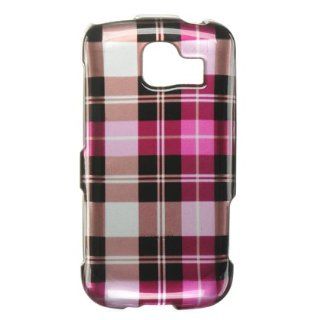 HOT PINK CHECK Hard Plastic Design Cover Case for LG Optimus S (Sprint) + Screen Protector Cell Phones & Accessories