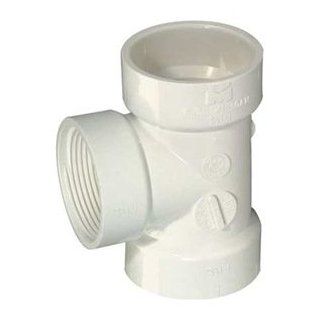 Flush Cleanout Tee, 1 1/2 In, PVC   Pipe Fittings  