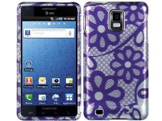 Purple Silver Daisy Flowers Hard Case Cover for Samsung Infuse 4G SGH i997 w/ Free Pouch Cell Phones & Accessories
