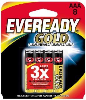 Eveready Gold A92BP 8 AAA Alkaline Battery 8 per Package Camera & Photo