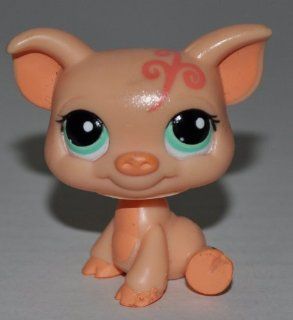 Pig #998 (Peach, Blue Eyes , Swirl on Head)   Littlest Pet Shop (Retired) Collector Toy   LPS Collectible Replacement Single Figure   Loose (OOP Out of Package & Print) 