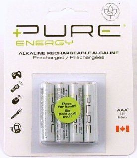 AAA Pure Energy Rechargeable Alkaline Batteries   4 pack Health & Personal Care