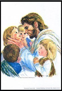 Jesus and the Little Children By Frances Hook  Nursery Wall Decor  Baby