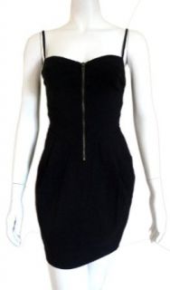 Front Zipper Peg Dress, large, black
