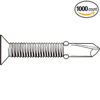 #12 24x2 Sheet Metal Screw Self Drill Phillips Flat Hd #4 w/Reamer/Wing UNC Steel / Zinc Plated, Pack of 1000 Ships FREE in USA