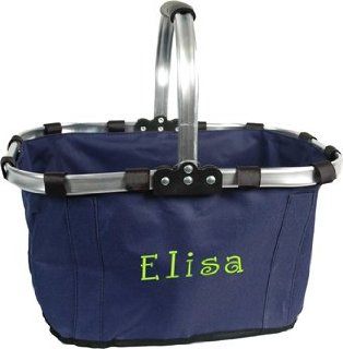 Collapsible Market Tote  Navy Reusable Grocery Bags Kitchen & Dining