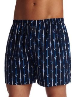 Nautica Men's Woven Anchor Stripe Boxer, Maritime Navy, Small at  Mens Clothing store Boxer Shorts