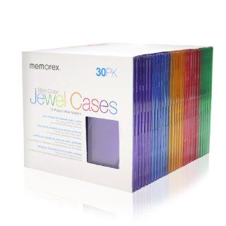 Memorex 30 pack Slim CD Jewel Case (5mm)  Assorted Colors Electronics