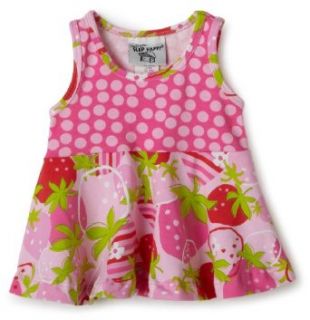Flap Happy Contrast Swing Top, Strawberry Fields, 6 Months Infant And Toddler Blouses Clothing