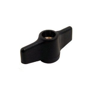 Glass Filled Nylon Wing Nut, Black, Right Hand Threads, Tapped Through, Class 6H M6 1.0 Threads, 14mm Width Across Flats, 18mm Height Plastic Wing Nut