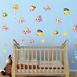 39pcs Cartoon Fish Fancy Decorative Wall Stickers