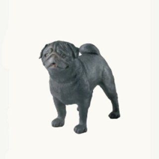 Sandicast Original Size Pug Dog Figurine   Black   Collectible Figurines
