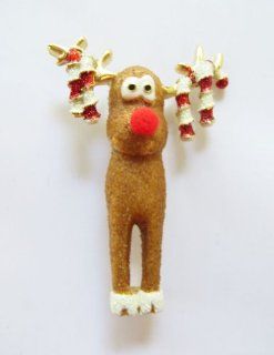 Danecraft Gold   Plated Rudolf the Red Nosed Reindeer Pin Brooch Brooches And Pins Jewelry