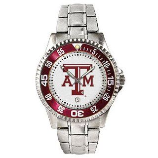 Texas A&M Aggies Suntime Competitor Game Day Steel Band Watch   NCAA College Athletics  Sports Fan Watches  Sports & Outdoors