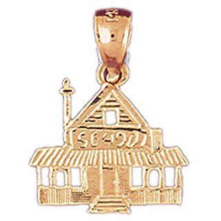 14k Yellow Gold School House Dazzlers Charm 6461 Jewelry