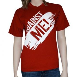 AGAINST ME   Logo   Red T shirt Novelty T Shirts Clothing