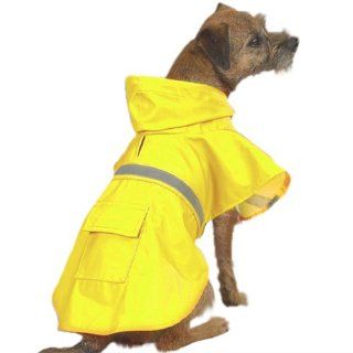 Dog Rain Coat   Yellow w/Reflective Stripe   XX Large (XXL)  Pet Raincoats 