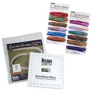 Kumihimo Square Braiding Plate Kit With Pendant Ribbon Yarn Mix #1, 2 (48 Yards)