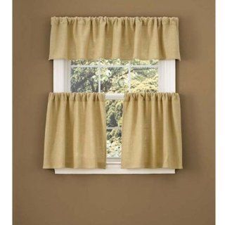 Burlap 24" Curtain Tiers   Window Treatment Tiers