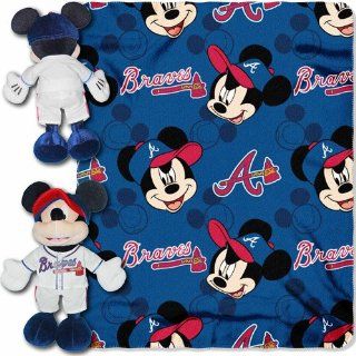 MLB Atlanta Braves Mickey Mouse Hugger with 40" x 50" Fleece Blanket  Sports & Outdoors