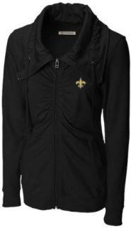 NFL New Orleans Saints Women's Squeeze Play Full Zip Fleece Jacket, Black, Small  Sports Fan Outerwear Jackets  Clothing