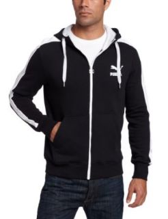 PUMA Men's Full Zip Hooded Sweater, Black, X Large at  Mens Clothing store