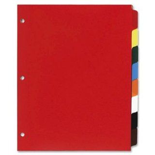 Sparco Non Insertable Poly Indexes, 3 HP, 8 Tab, 11 x 8 1/2 Inches, Multicolor (SPR01810)  Binder Index Dividers 