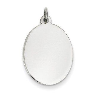 Sterling Silver Engraveable Oval Disc Charm 22mmx17mm Jewelry